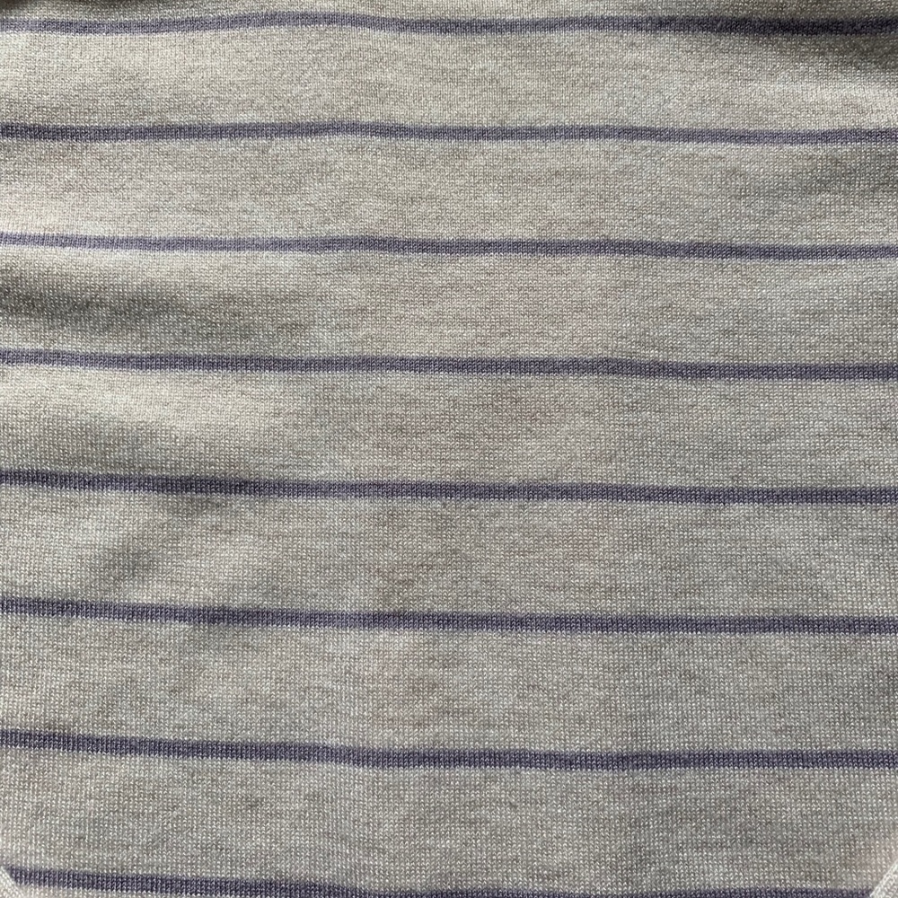 Maurices Shirttail Striped Blouse Sweater Size Medium Purple/Cream - Picture 3 of 9